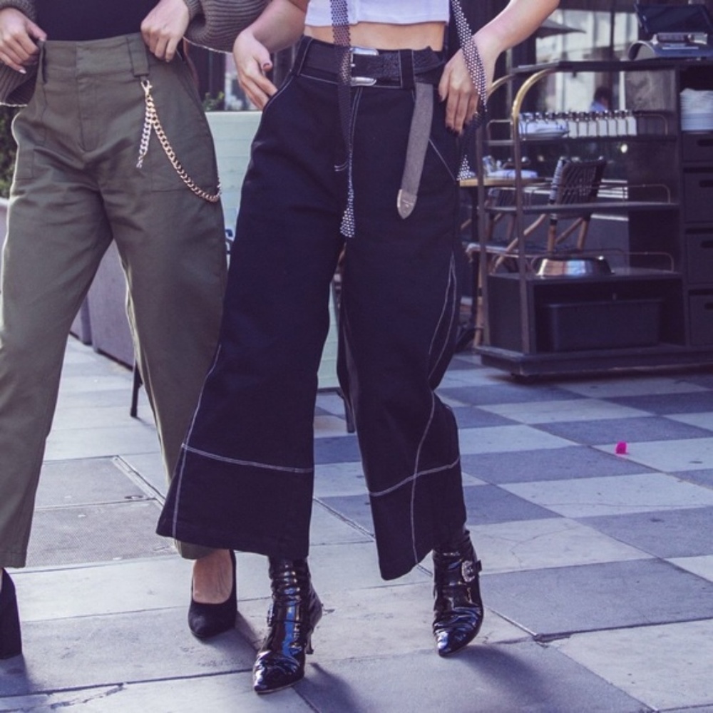 Eggie Connor Wide Leg Black Pants Size M